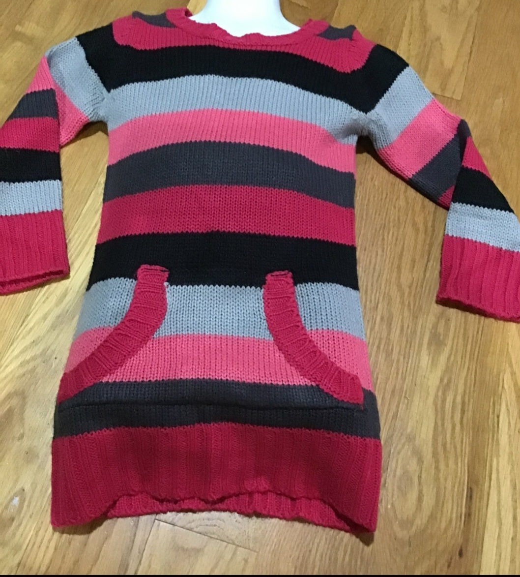 Cozy and Stylish Striped Girls Sweater Dress size 5