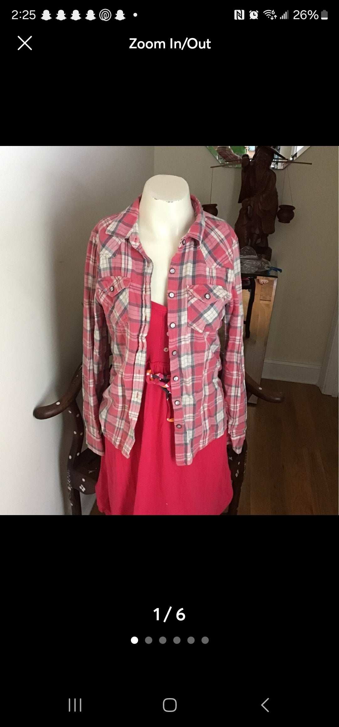 Teen's Pink Plaid Flannel Shirt by Vanilla Star (S)