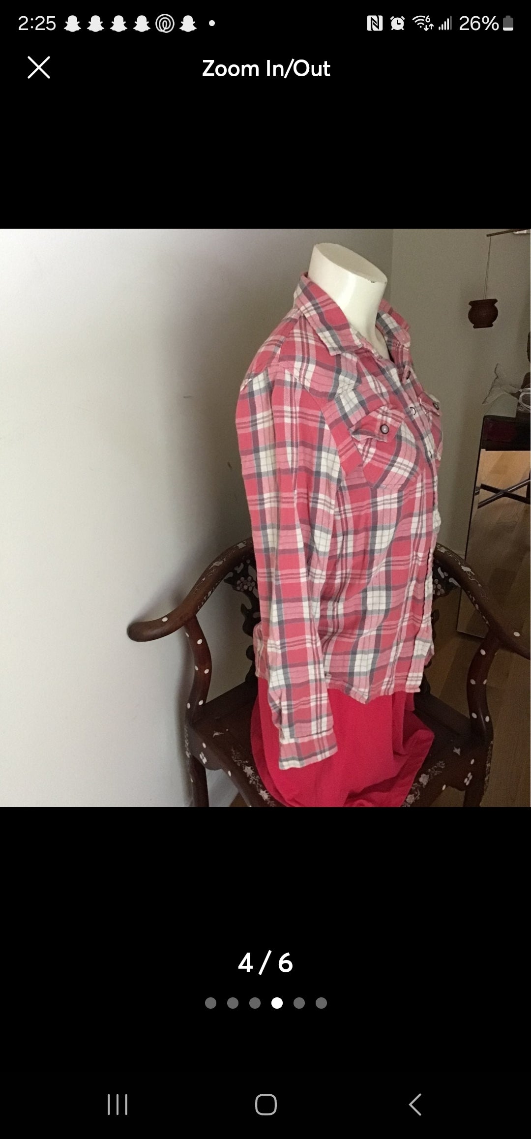 Teen's Pink Plaid Flannel Shirt by Vanilla Star (S)