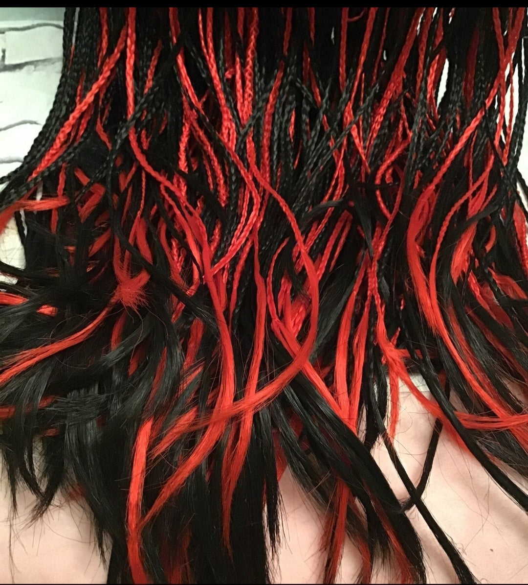 New Red and Black Braided Headband Wig