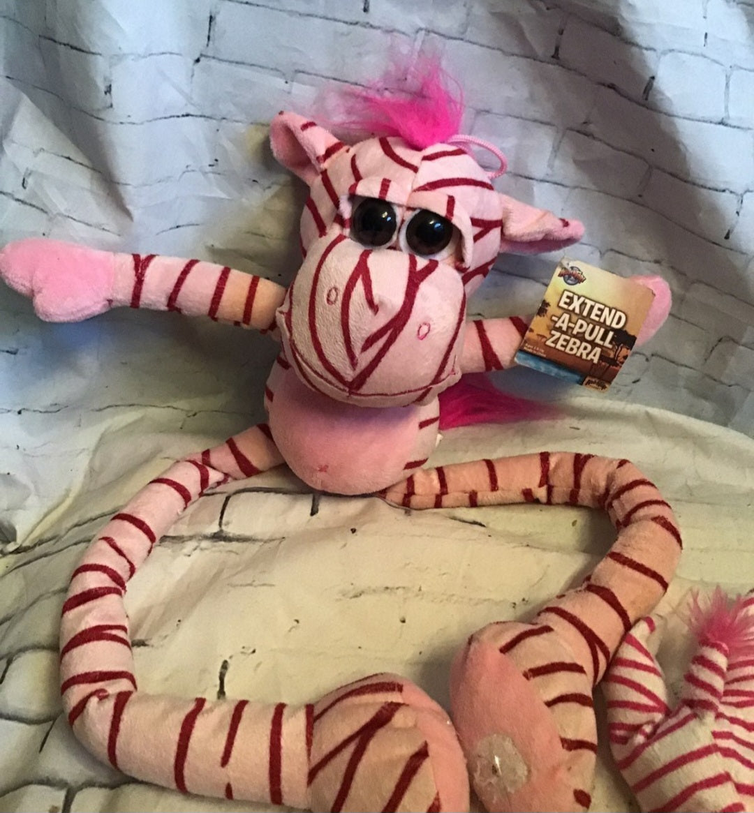 Whimsical Extend-a-Pull Zebra with Cuddly Baby by Adventure Planet