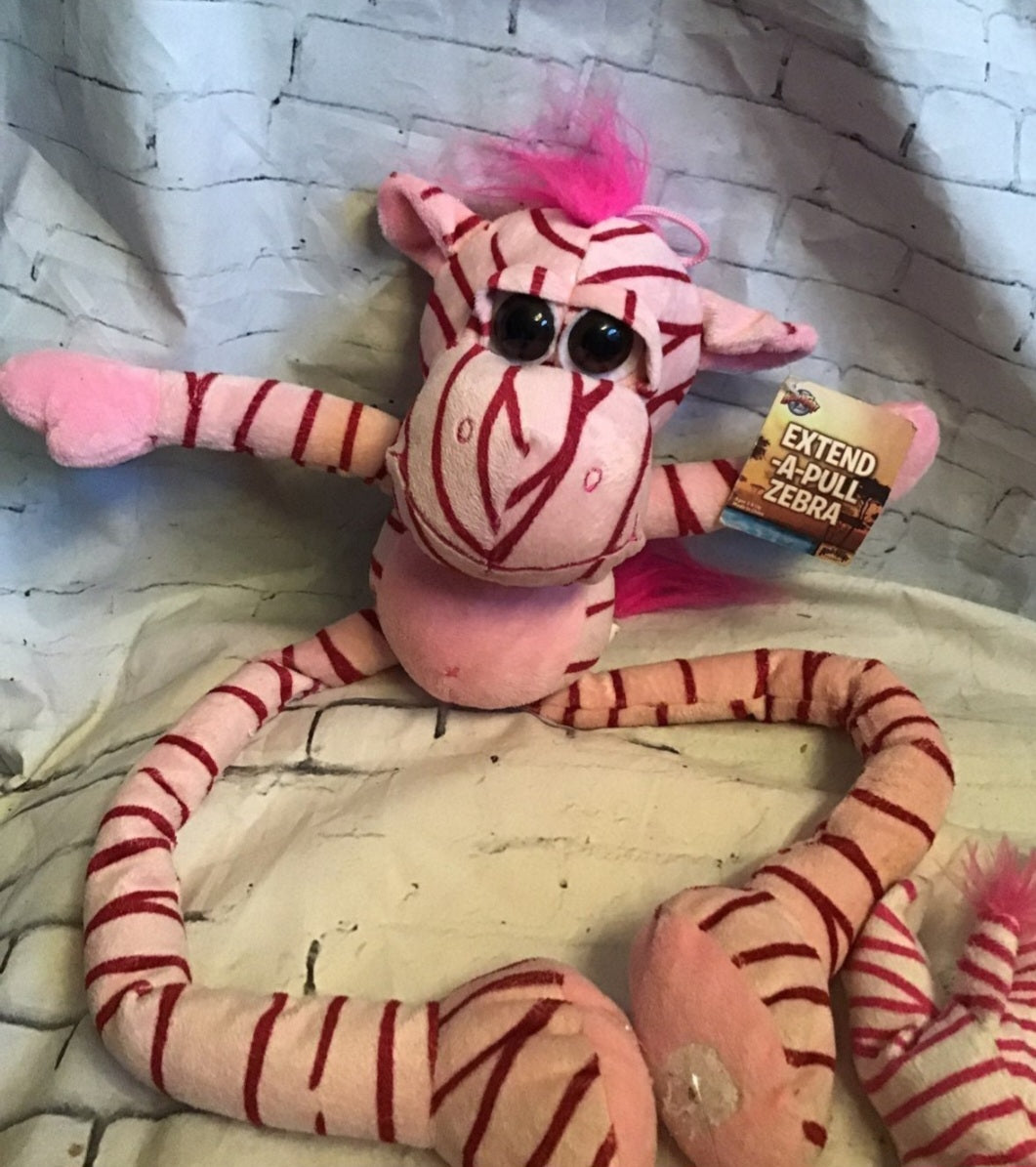 Whimsical Extend-a-Pull Zebra with Cuddly Baby by Adventure Planet