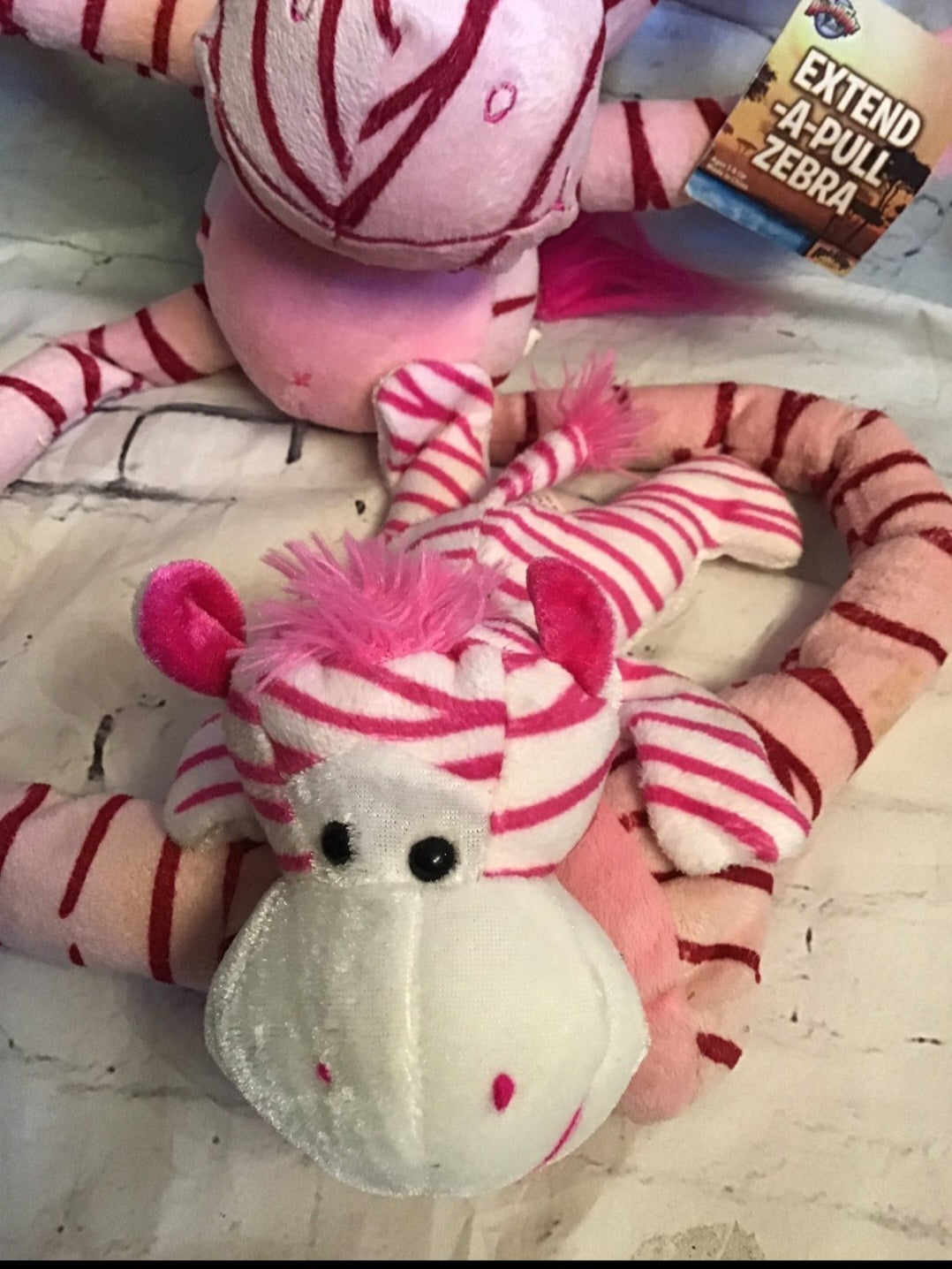 Whimsical Extend-a-Pull Zebra with Cuddly Baby by Adventure Planet