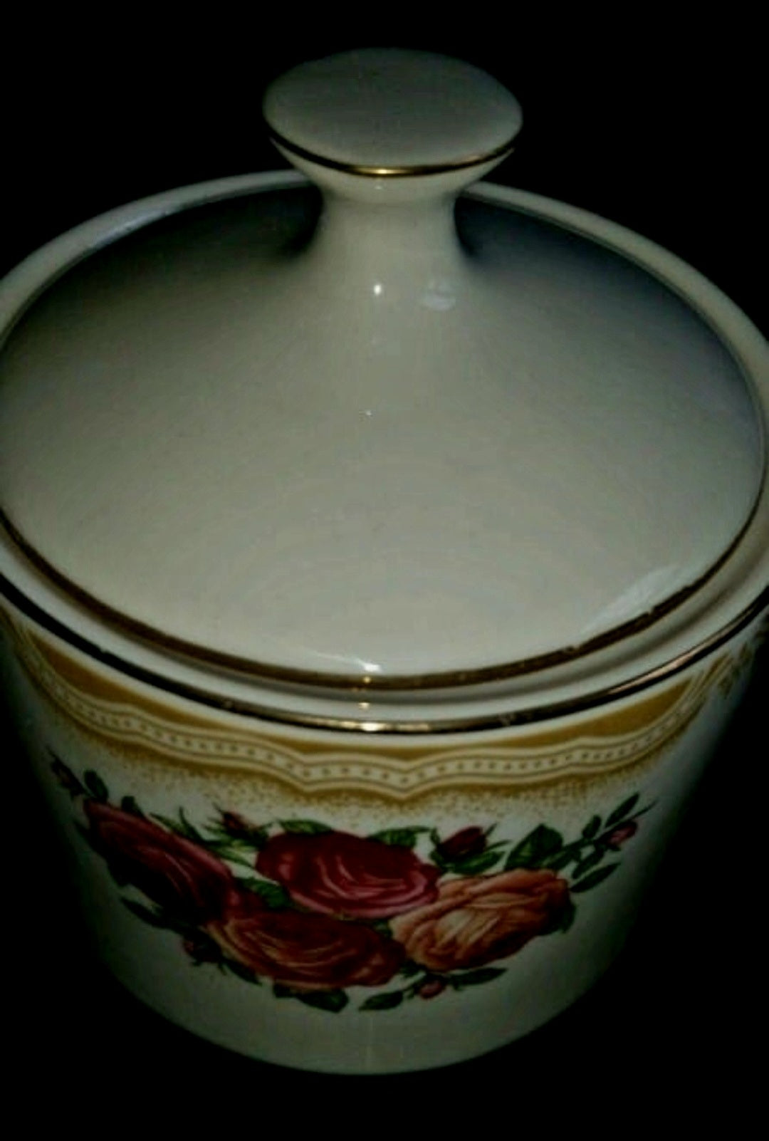 Vintage Farberware China Sydney Roses Sugar Bowl and Creamer Set - Good Condition