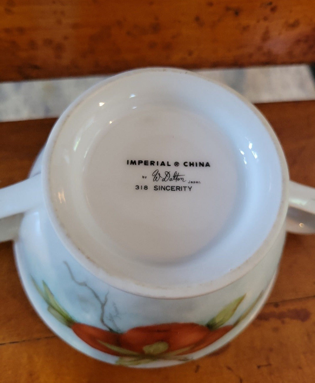 Imperial China Dalton Assoc Sincerity 318 pattern Sugar Bowl Apples