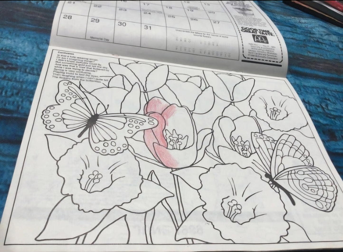 Ronald McDonald Calendar 1989  coloring book