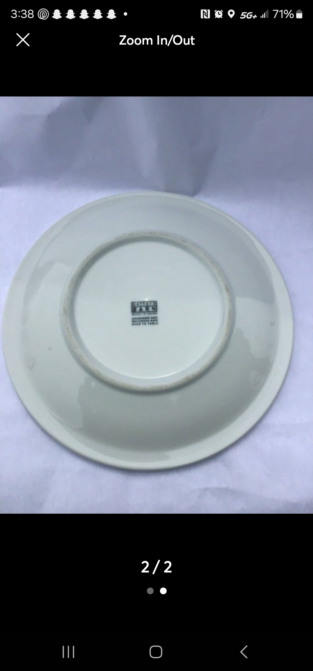 Pottery Barn Stoneware Plate off white.