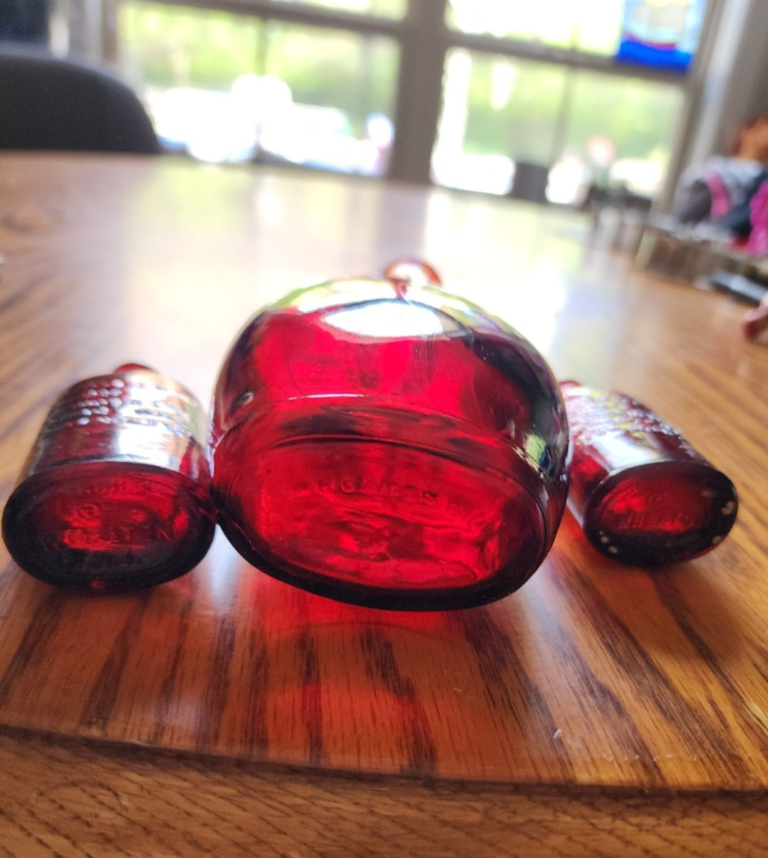 Stunning Vintage Wheaton Red Glass Bottle Collection - Set of 3