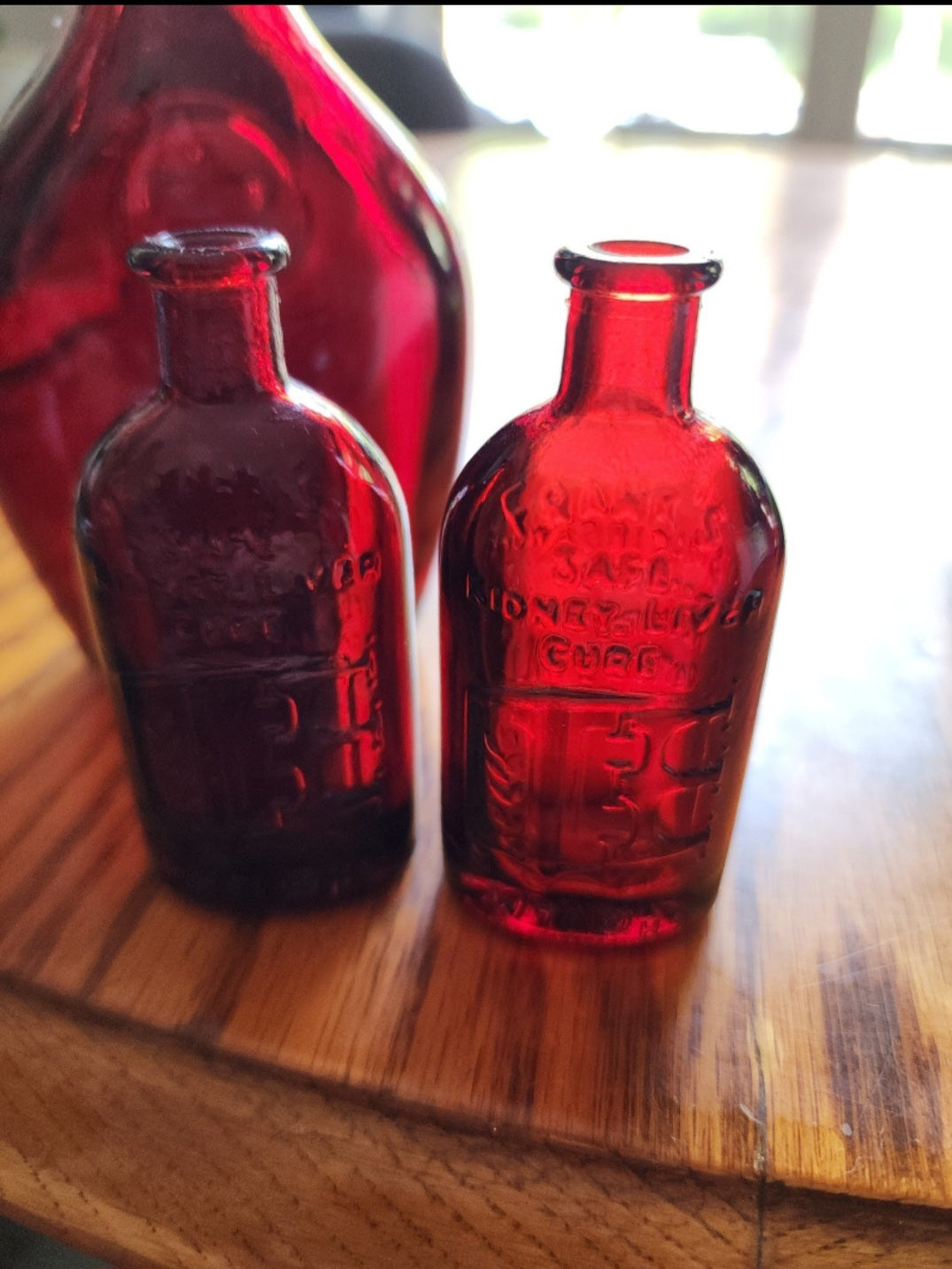 Stunning Vintage Wheaton Red Glass Bottle Collection - Set of 3