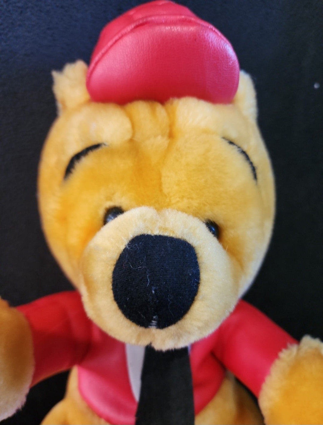 Rare Winnie the Pooh plush Bear in Red racing outfit 10"