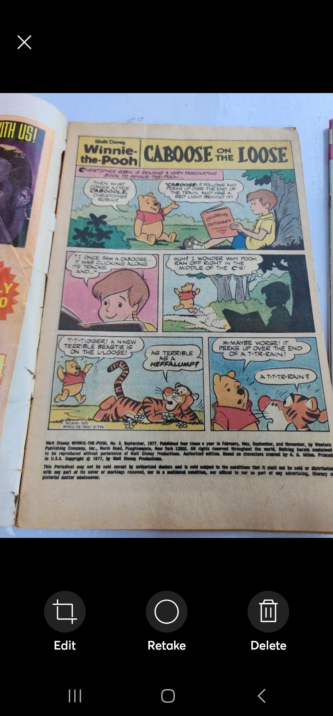 Winnie the Pooh issues #3 (1977) and #26 (1981) published by Whitman Comics