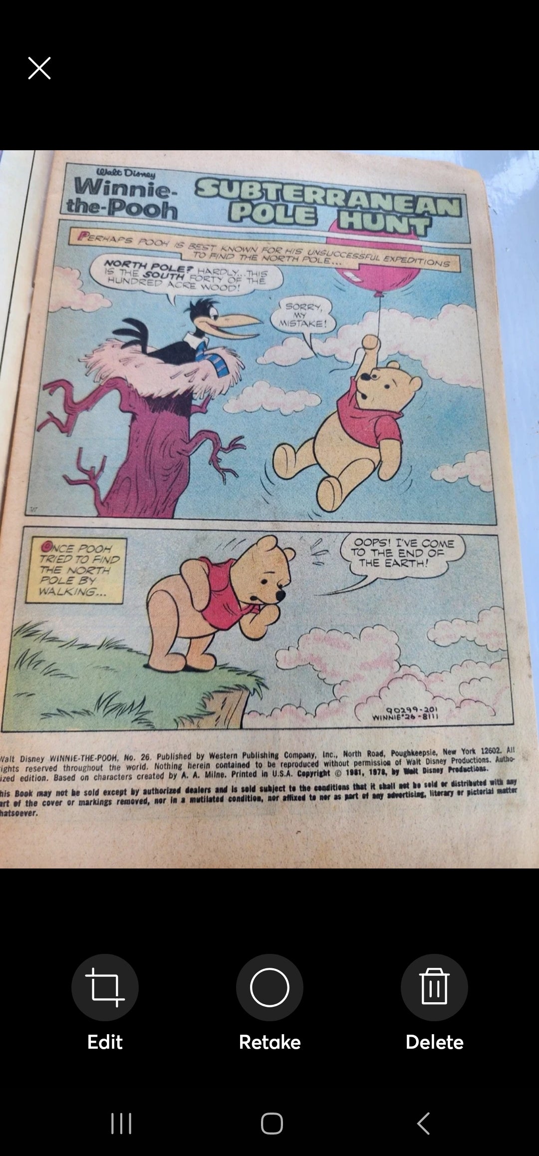 Winnie the Pooh issues #3 (1977) and #26 (1981) published by Whitman Comics