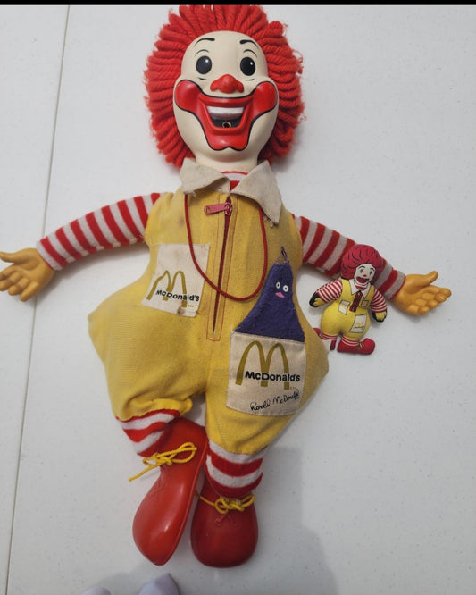 RONALD McDONALD Doll  21" - Hasbro - 1978 & 5" doll