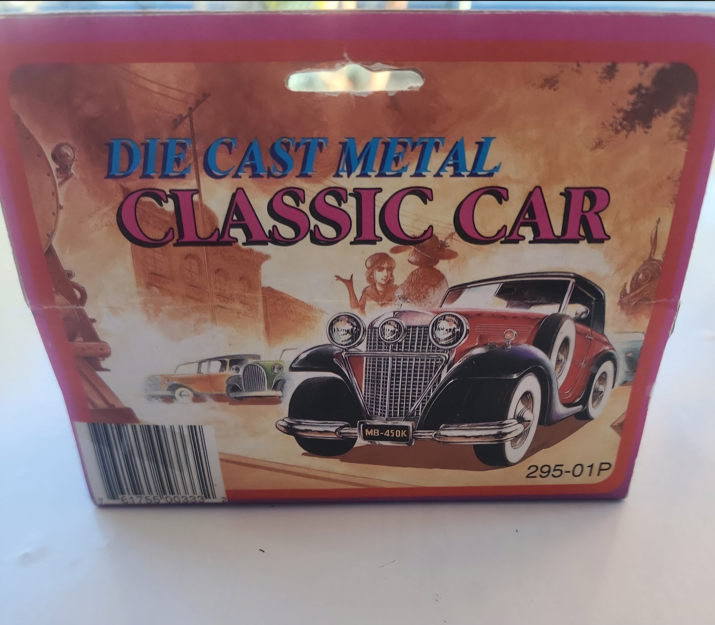 Vintage JE Toys, Diecast Metal Classic Car, aprox.  4.50" Long by J.E. Toys Pull