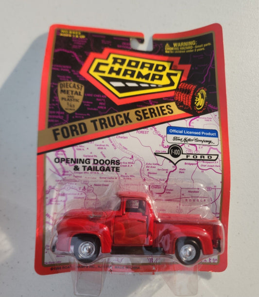 Road Champs Red Ford Diecast Truck Series Vintage New 1995 F100 Trademark