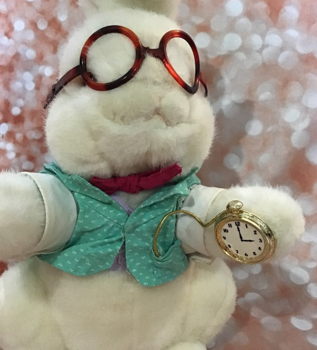 Alice in Wonderland Plush White Rabbit with Pocket Watch