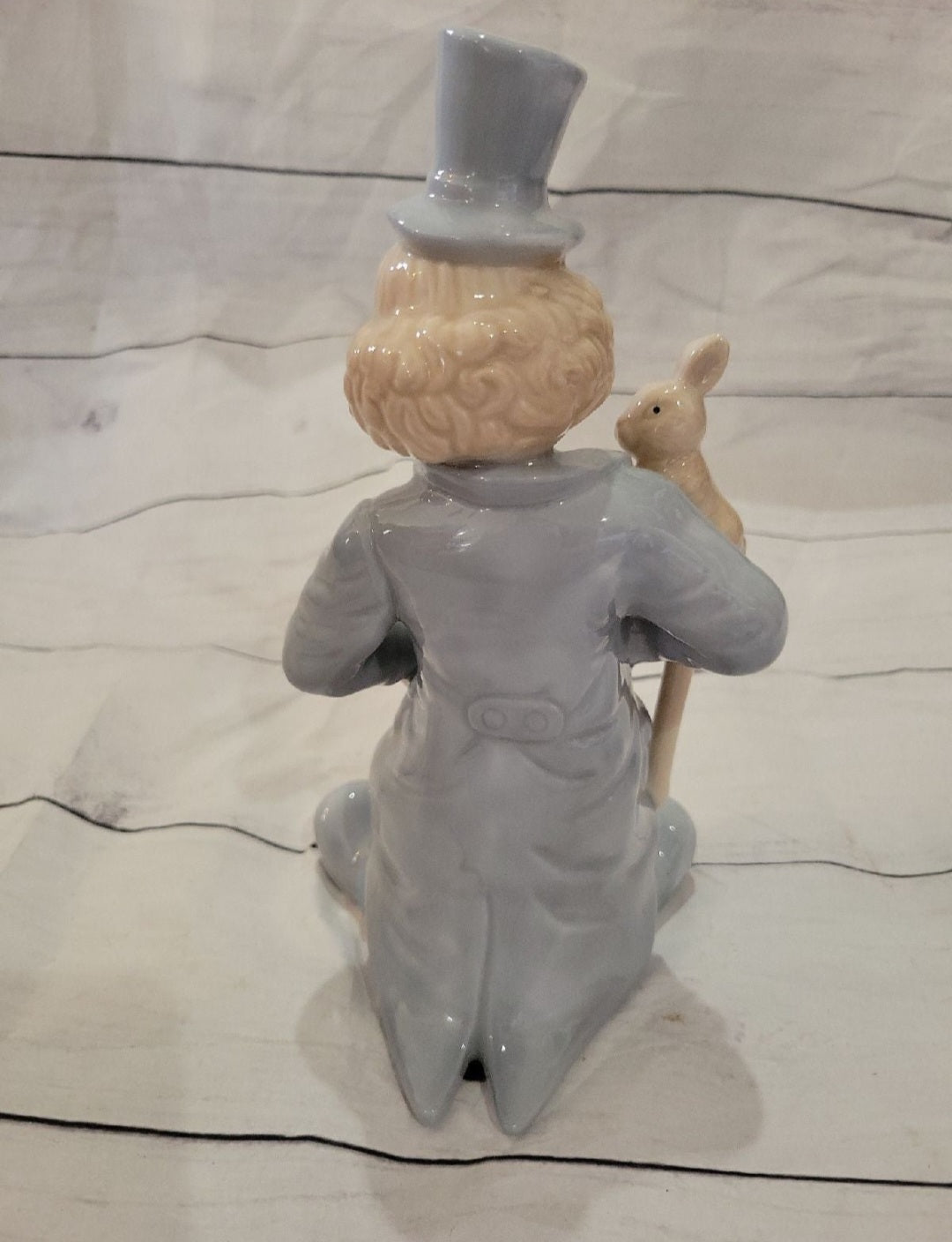 Paul Sebastian Porcelain Clown With Rabbit, Cane, Magician