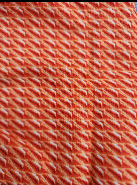 Fabric Quarter 18" x 21" Orange Red & White