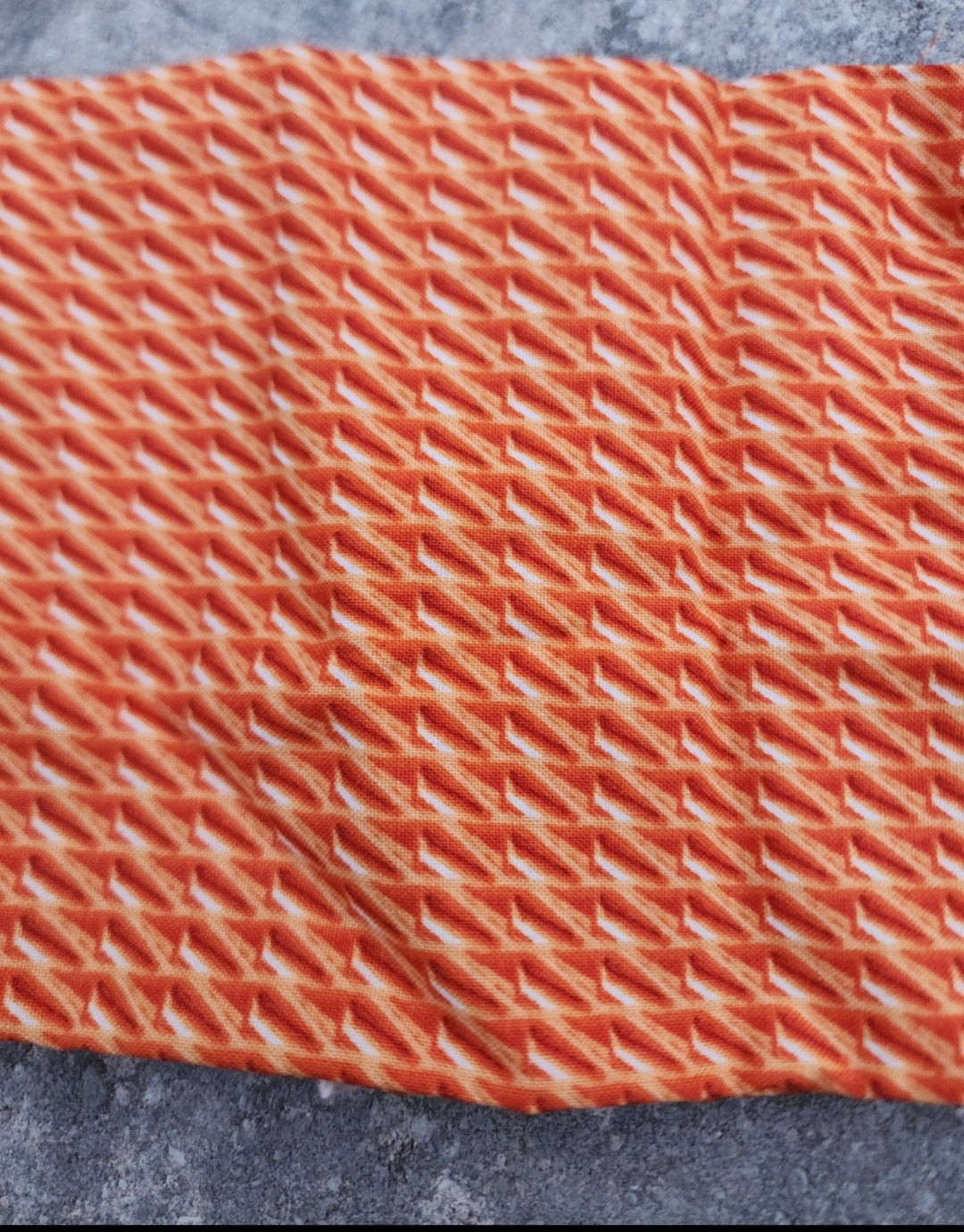 Fabric Quarter 18" x 21" Orange Red & White