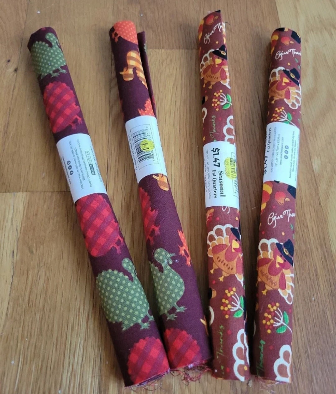 Fall Fat Quarters Thanksgiving Fabric 4 pack