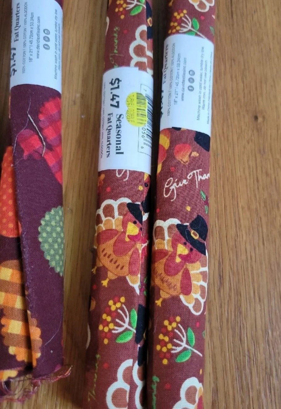 Fall Fat Quarters Thanksgiving Fabric 4 pack