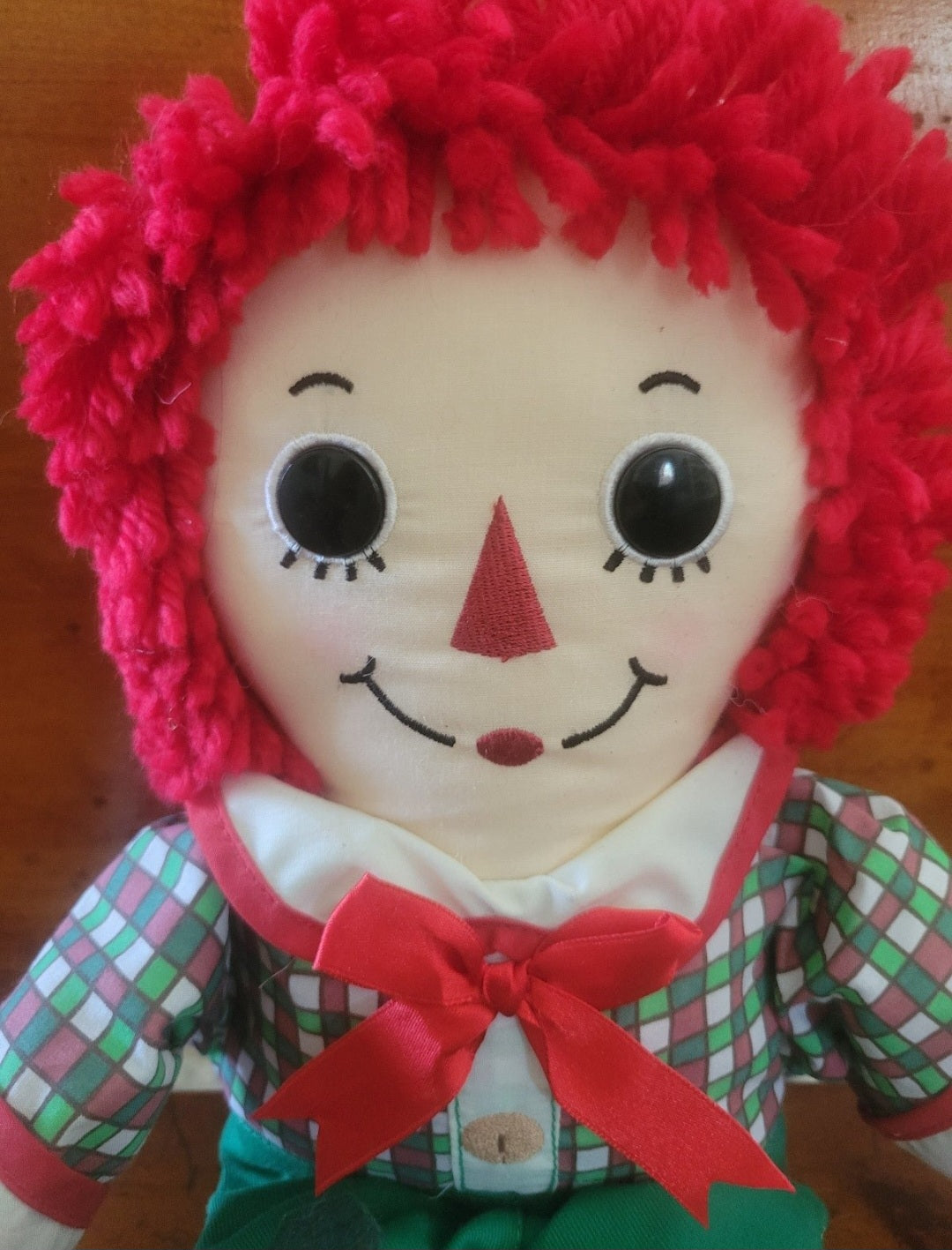 Raggedy Andy Christmas Edition Holiday Doll, 18", 2007.  Features a candy cane