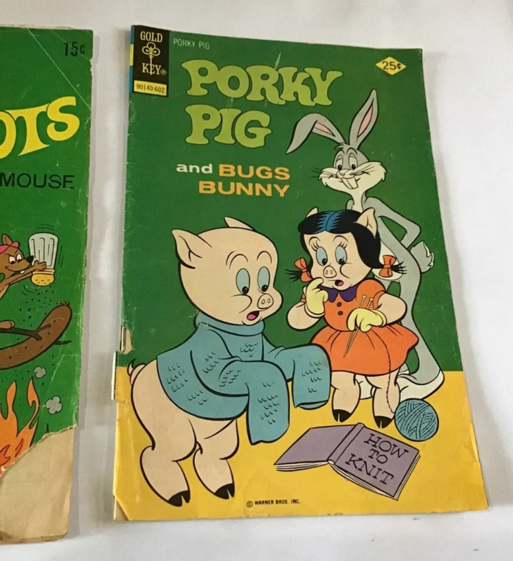 3 Gold Key Comics Baby Snoots, Little Monsters, Porky Pig & Bugs