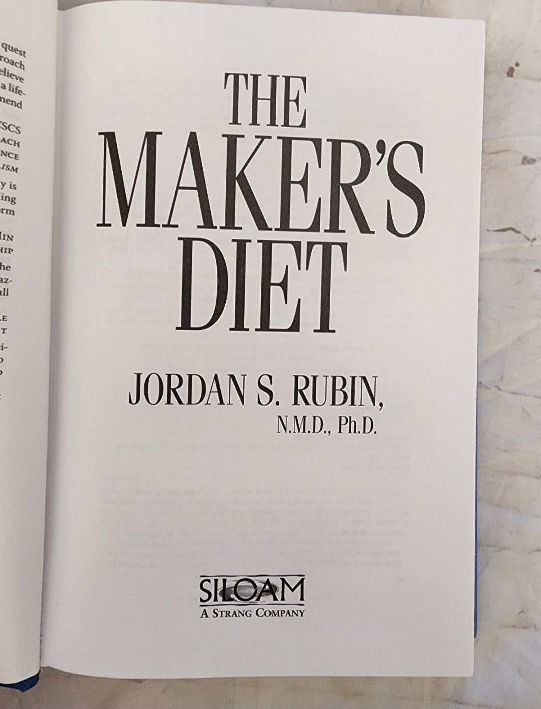 The Maker's Diet Book by Jordan S Rubin Hardback Book