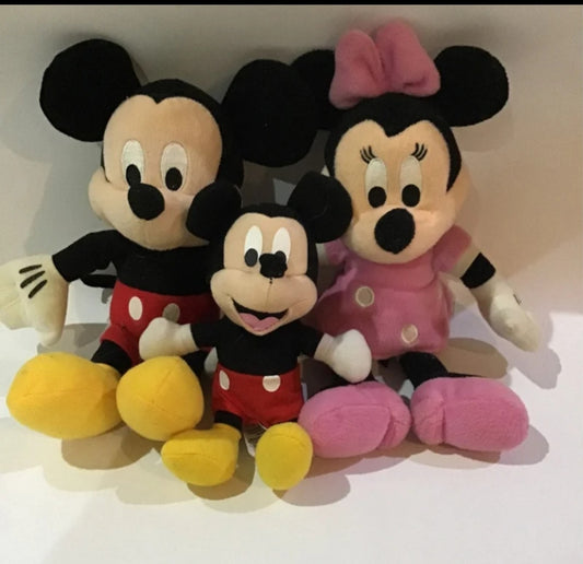 Mickey and Minnie Mouse set of 3 Disney Dolls