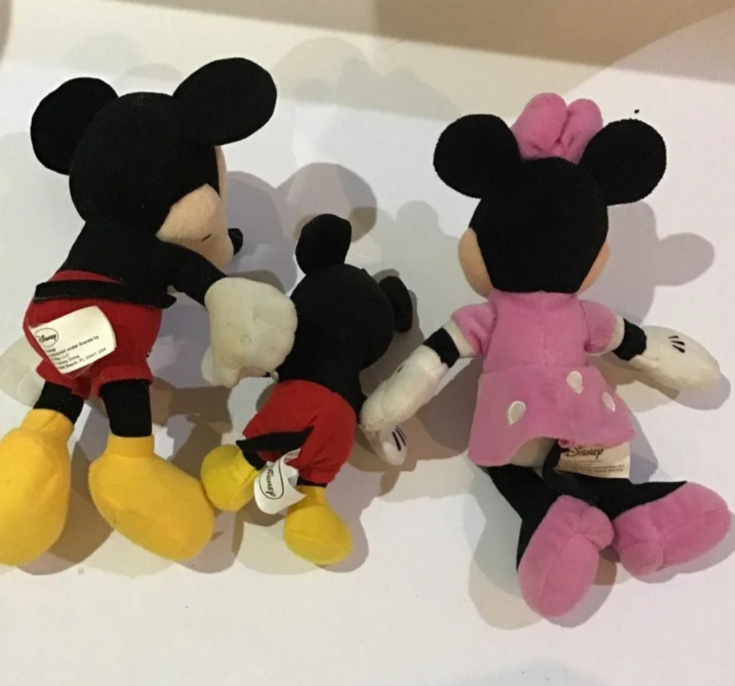 Mickey and Minnie Mouse set of 3 Disney Dolls