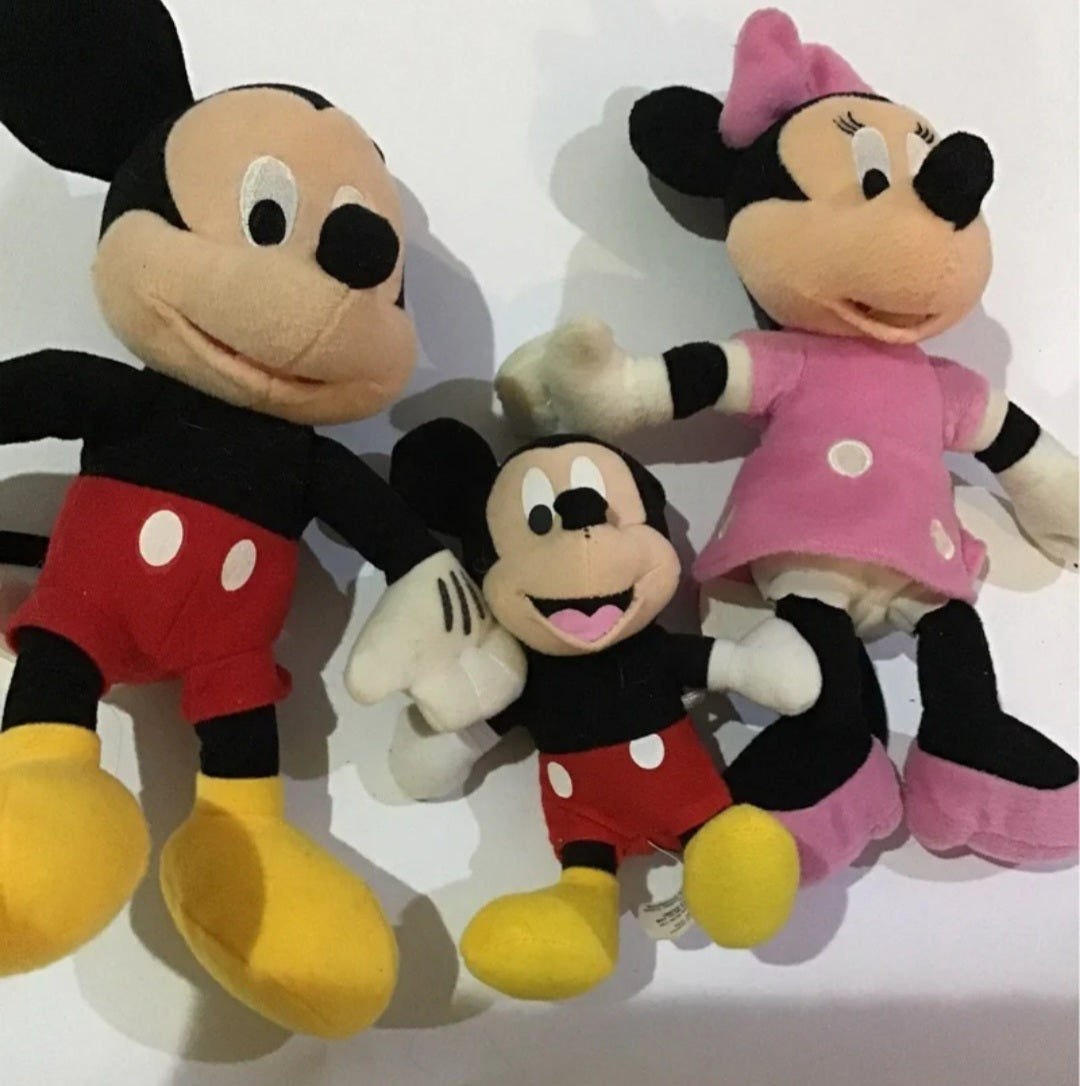 Mickey and Minnie Mouse set of 3 Disney Dolls