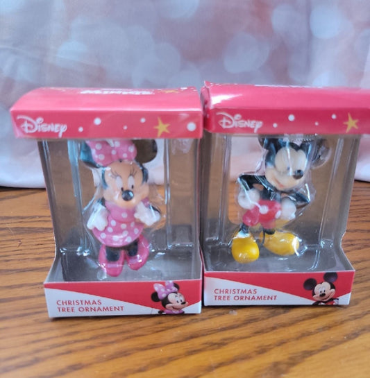 Charming set of Mickey and Minnie Mouse ornaments!