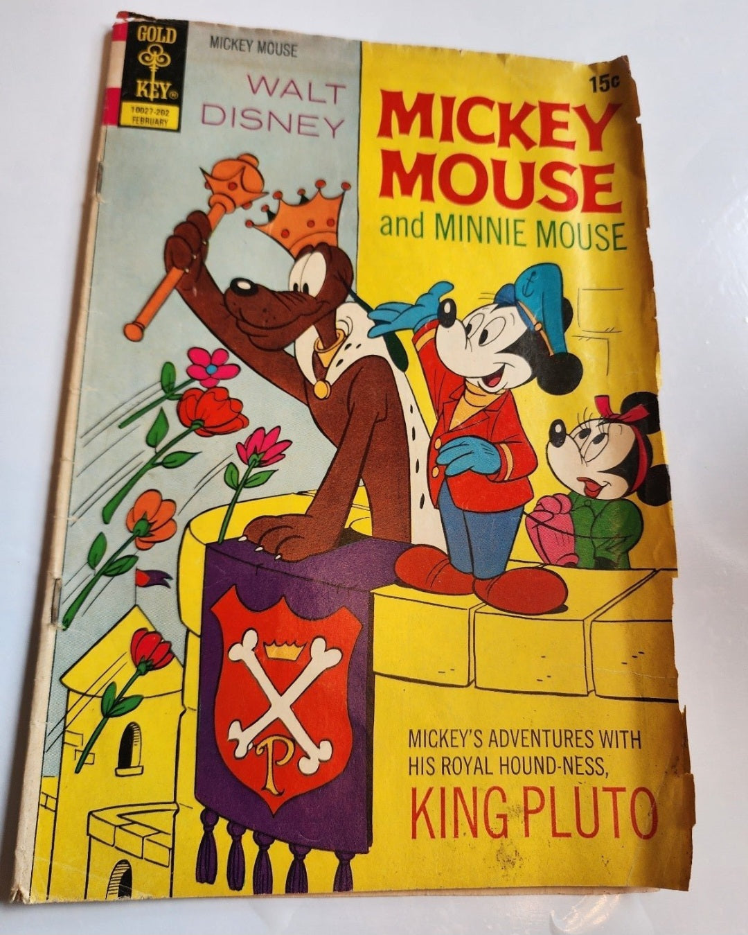 Walt Disney Mickey Mouse & Minnie Mouse by Gold Key King Pluto #134 1972