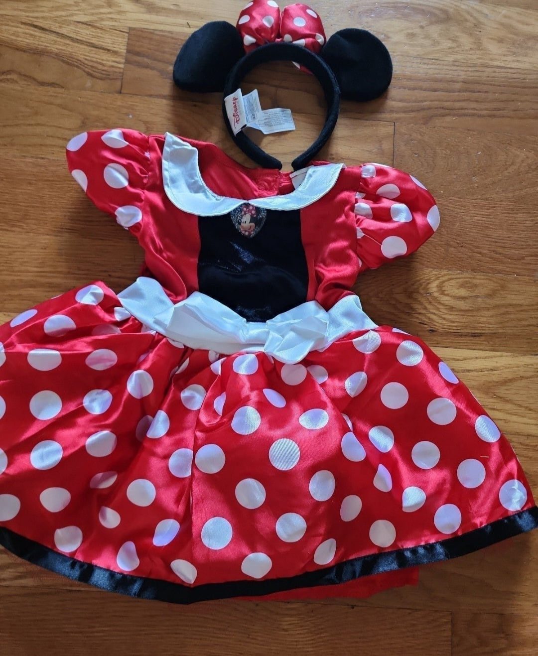 Disney Girls Minnie Mouse Dress costume with Ears costume  size XS