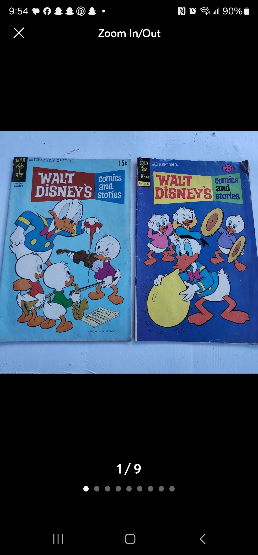 2 Gold Key Walt Disney Comics & Stories Featuring Donald Duck #3 1970  #9 1975