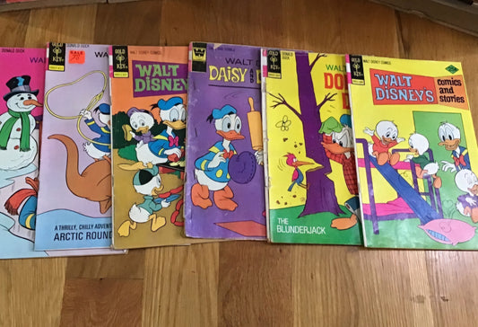 Walt Disney Donald Duck Gold Key Comics from 1970s set of 5