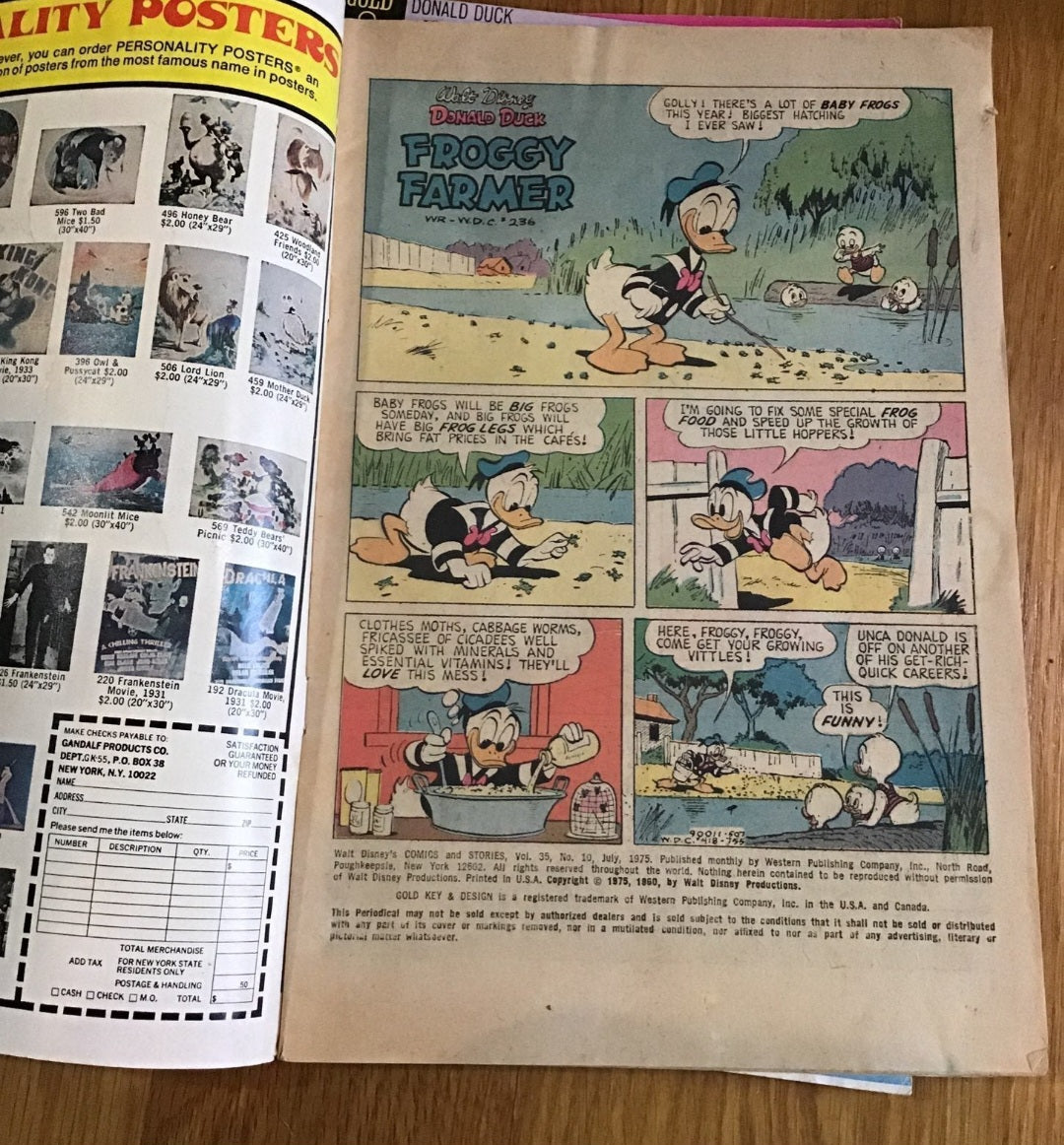 Walt Disney Donald Duck Gold Key Comics from 1970s set of 5