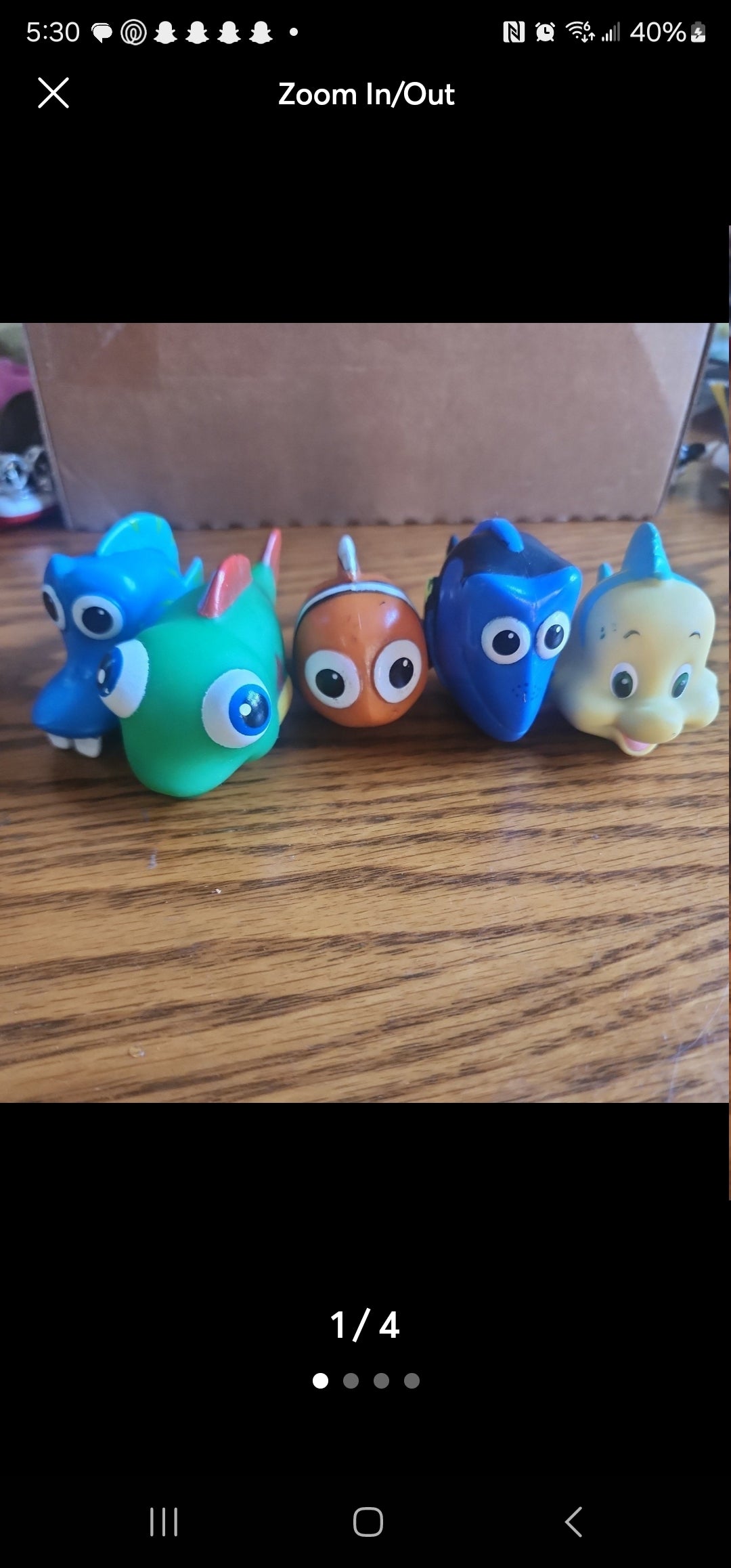 Disney Pixar Nemo Mini Figures Flounder, Dory, Kathy Bucktooth Fish, Marlin &