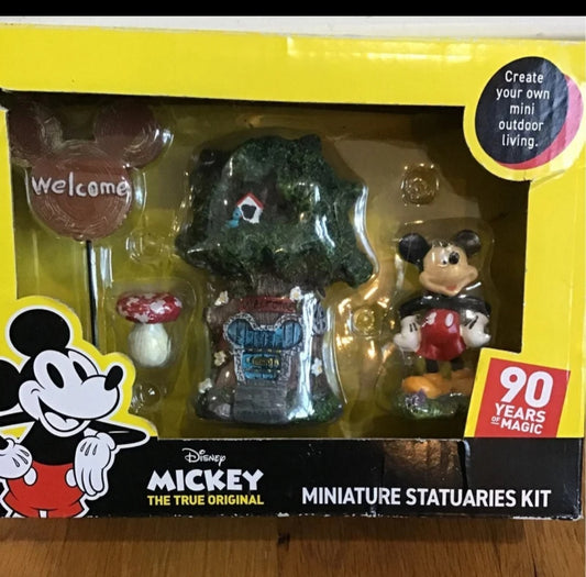 Disney Mickey Mouse 90th birthday miniature statue kit planters terrarium NIB