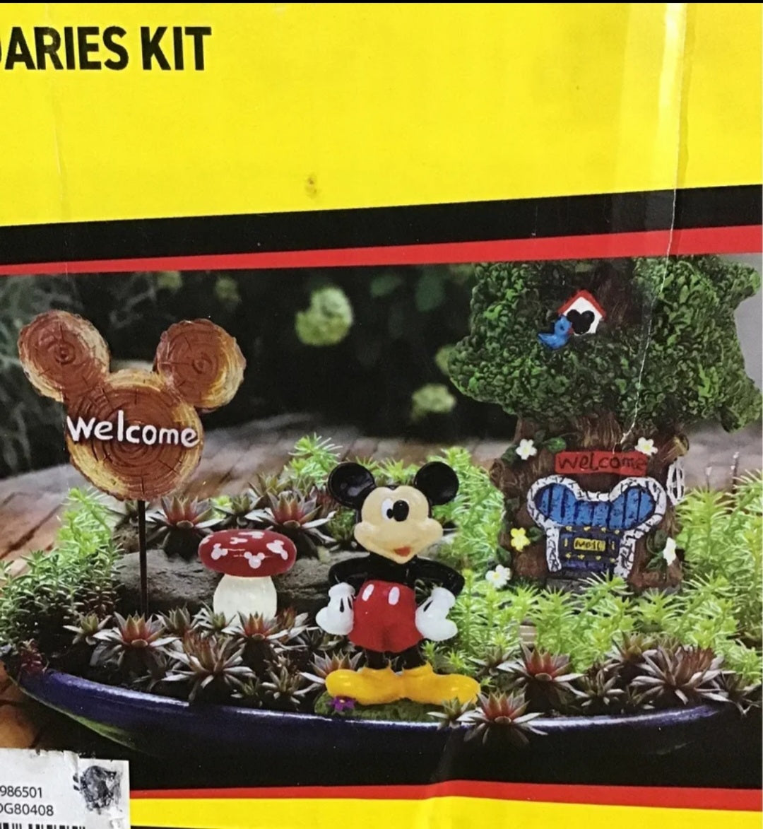 Disney Mickey Mouse 90th birthday miniature statue kit planters terrarium NIB