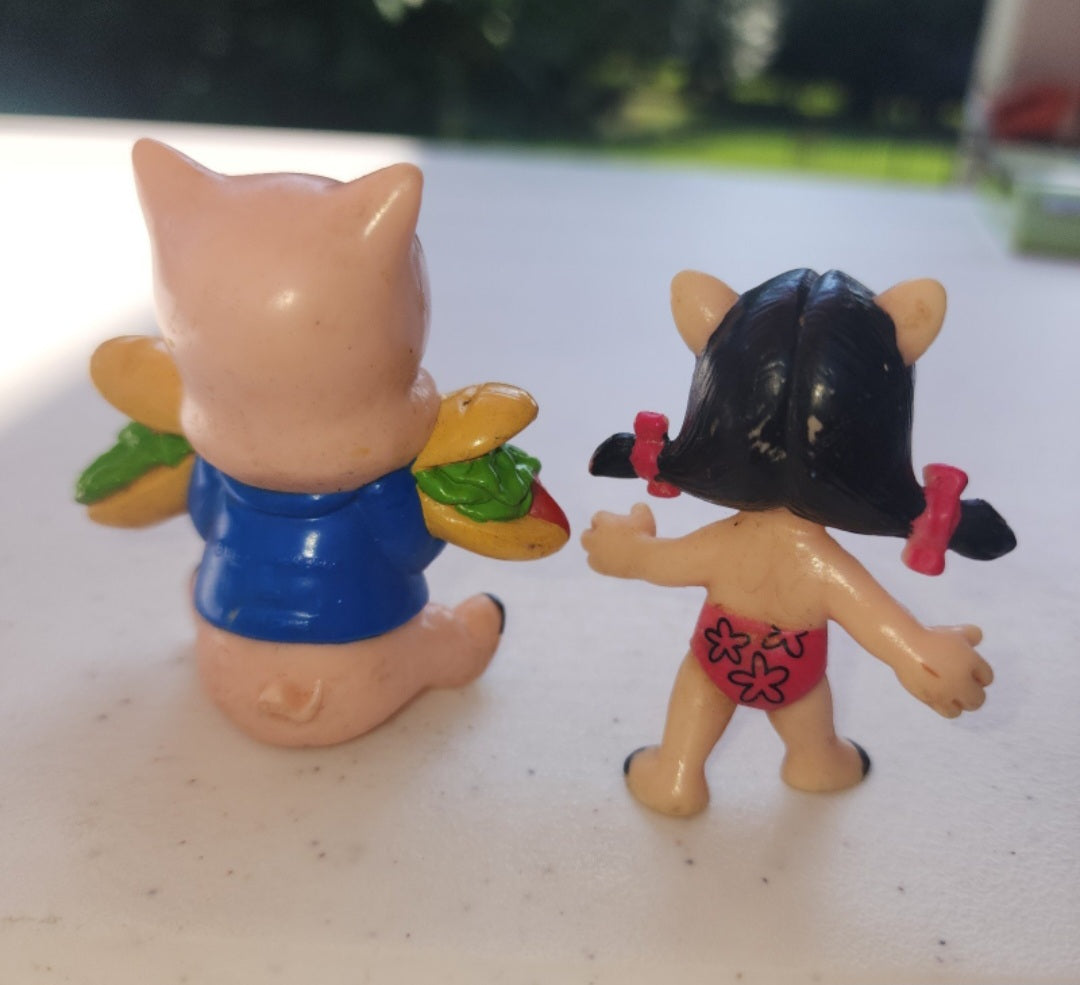 Vintage Porky Pig and Petunia Pig PVC Figures