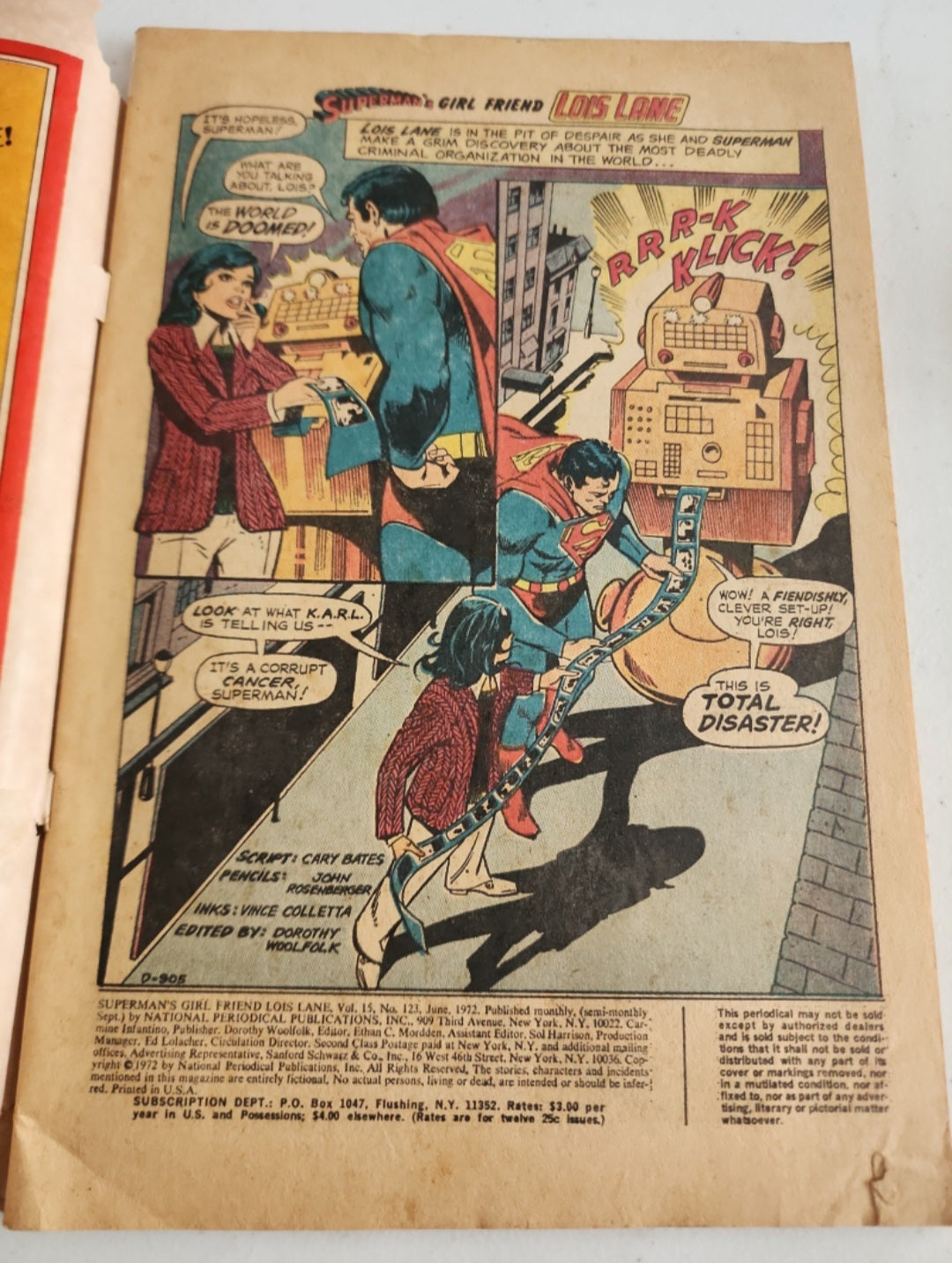 SUPERMAN'S GIRL FRIEND LOIS LANE - Vol. 15 No. 123 - June 1972 - DC Comics -