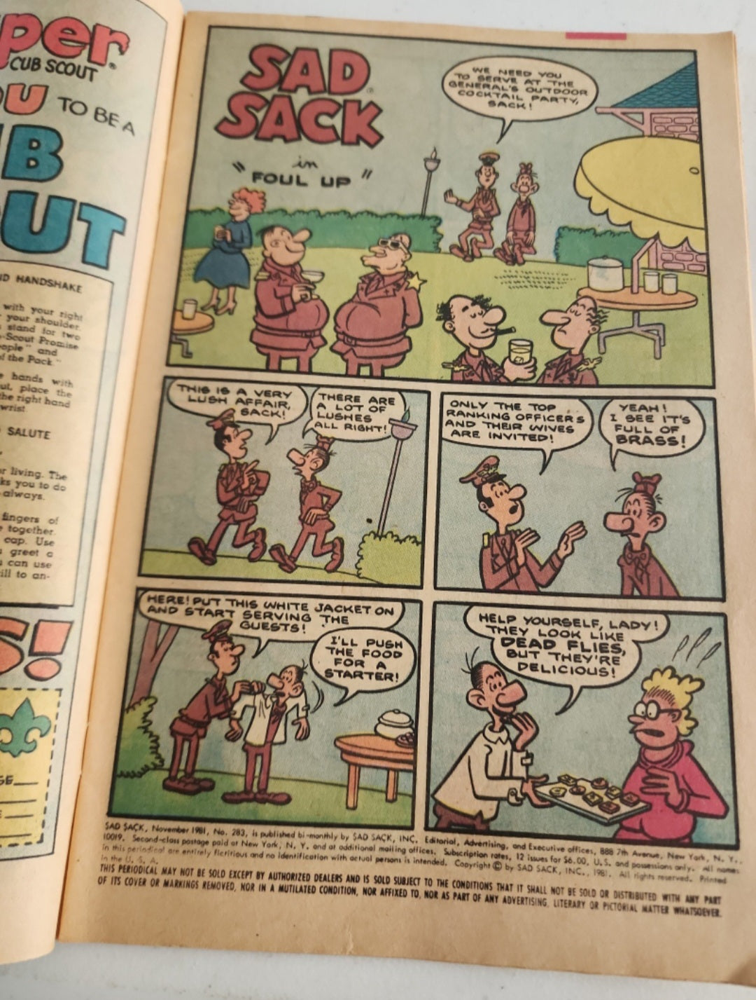 Sad Sack #283 (Nov 1981) Harvey Comics featuring Sarge on beach