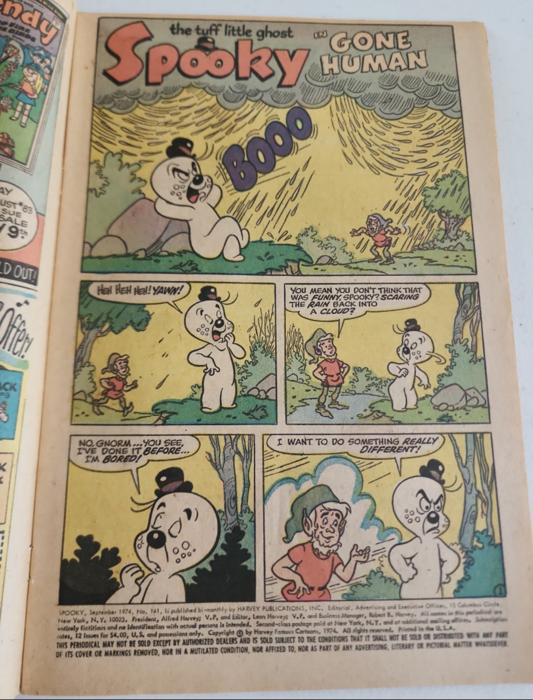 Spooky #141 1974 by Harvey Comics featuring a mountian goat