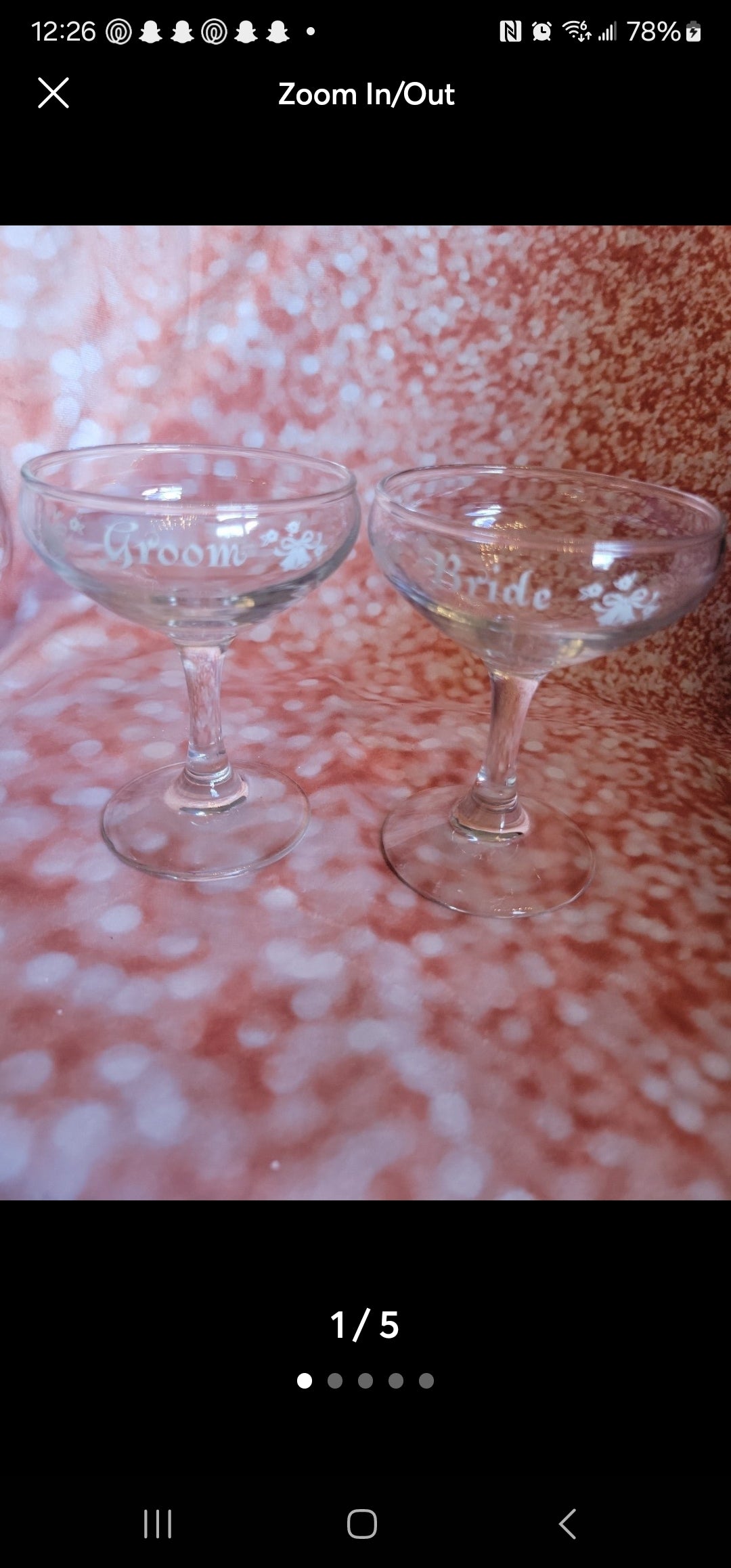 VINTAGE 1973 Toast the Bride & Groom Wine Glasses for your Wedding