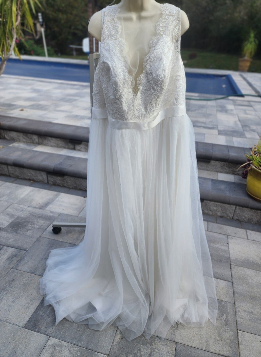 White Wedding Dress plus size  by J J's House