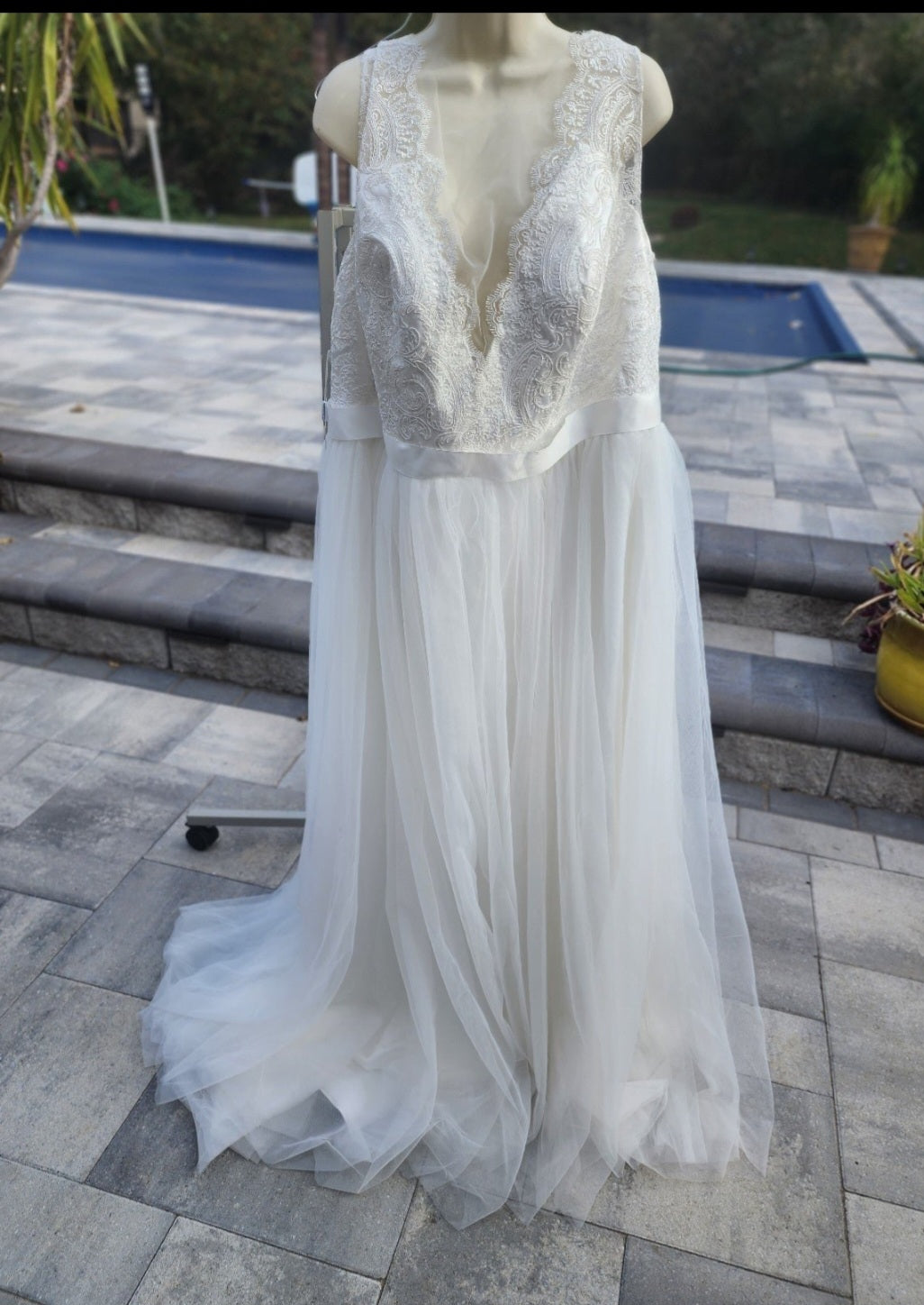 White Wedding Dress plus size  by J J's House