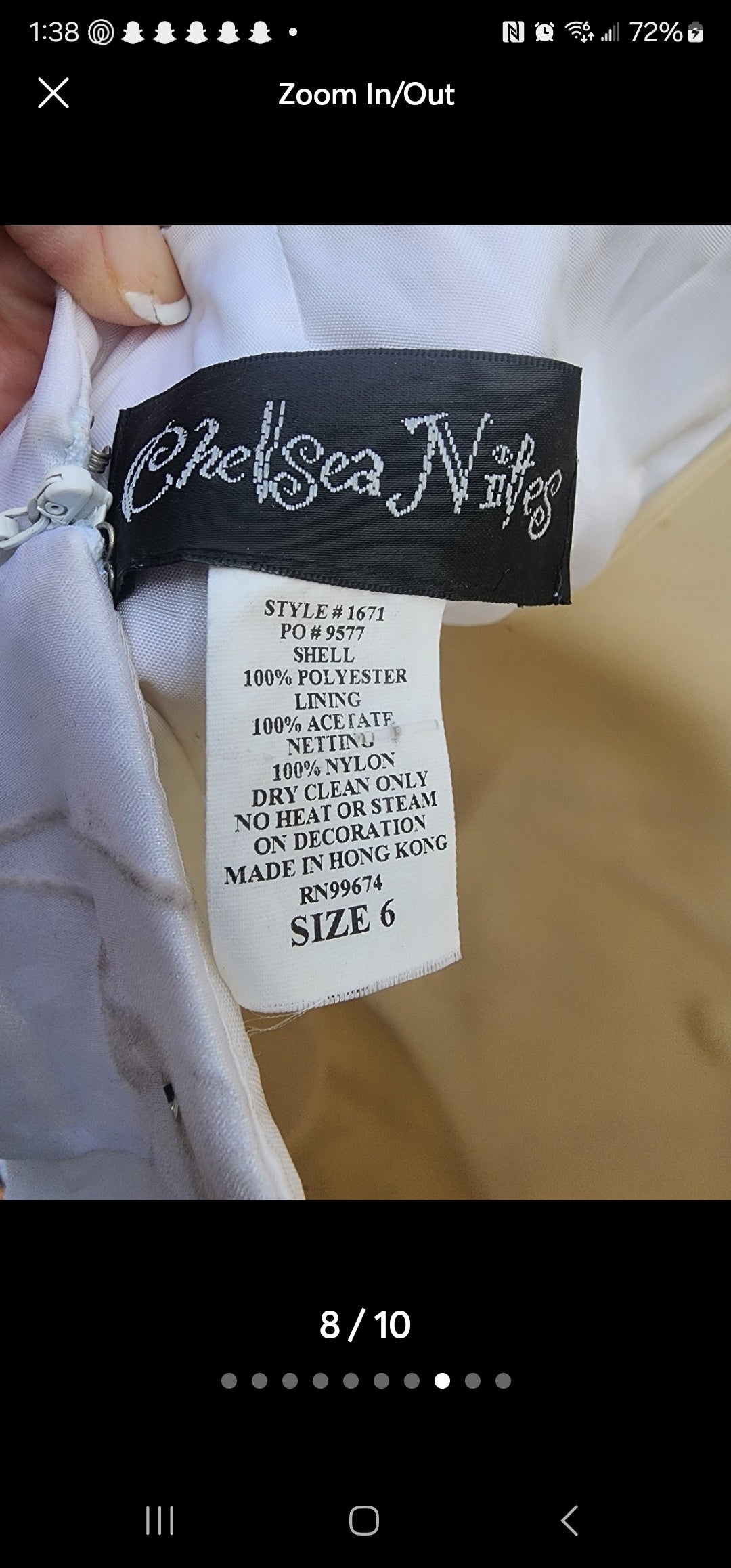 Wedding Gown Beach Dress size 6 by Chealsea Nites