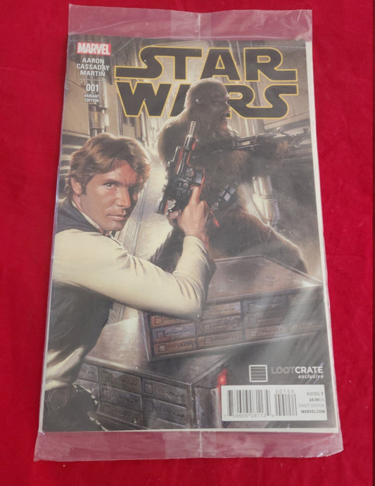 Marvel Comics Star Wars #1 Loot Crate Comic Book, Han Solo & Chewbacca, NEW