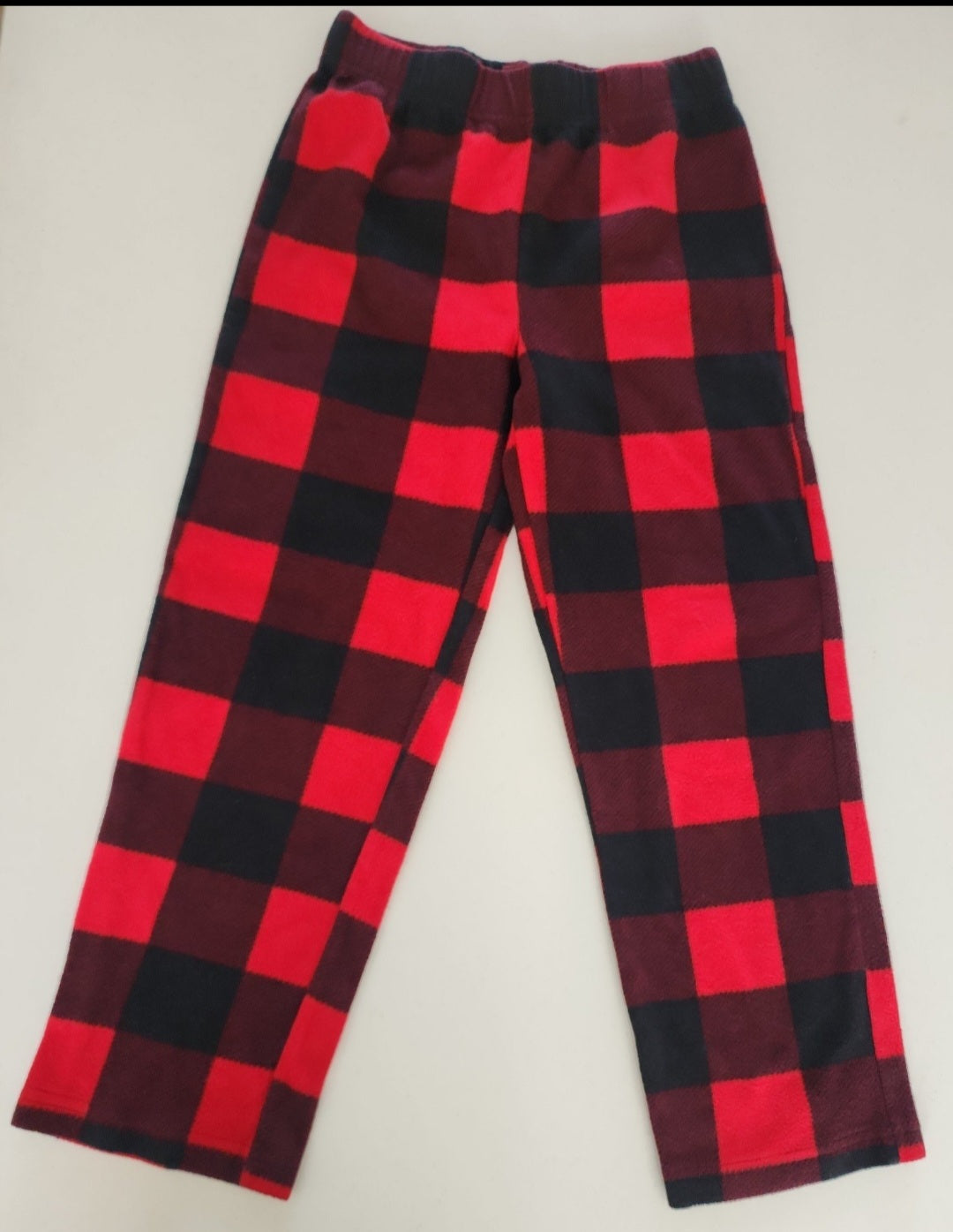 Boys Fleece Buffalo Plaid Black And Red Pajama Pants Size S 8 by Arizona Jeans